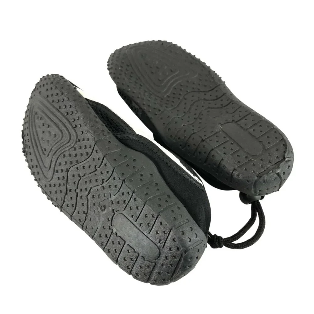 Star Bay Boys Water Shoes Mesh Slip On Drawstring Black White Size 13
